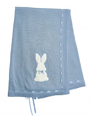 DANDELION Rabbit Shawl / Blanket Blue